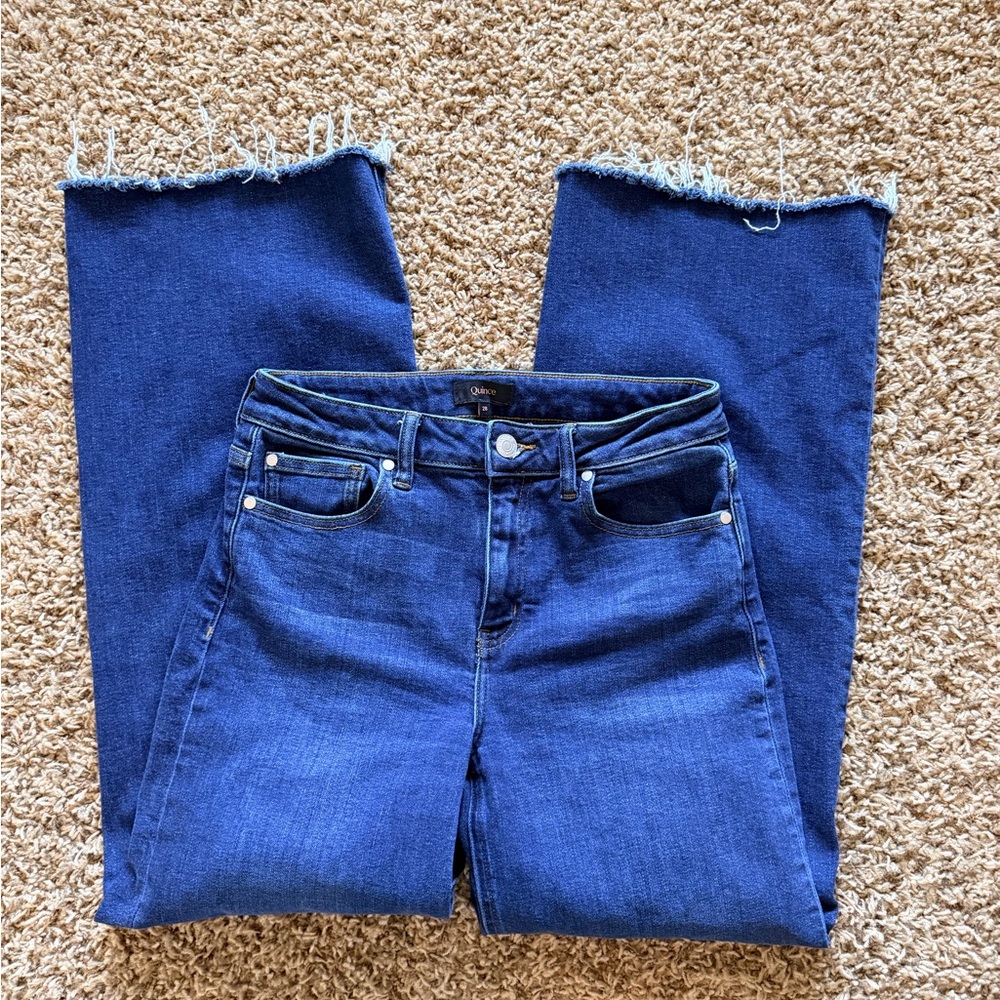 Quince Bella Stretch Wide Leg Blue Jeans